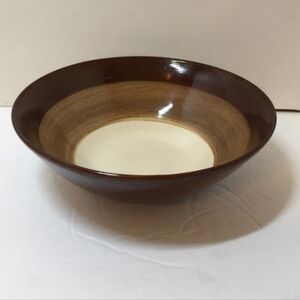 2 Soup Cereal Bowl Sango Capri Brown 8" Brown Tan Cream.